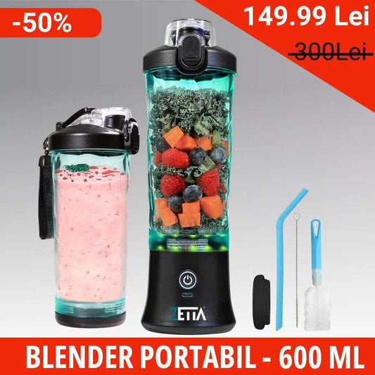 Blender Portabil Zetta Innovation® 540W, 600ml, USB-C, 4000mAh