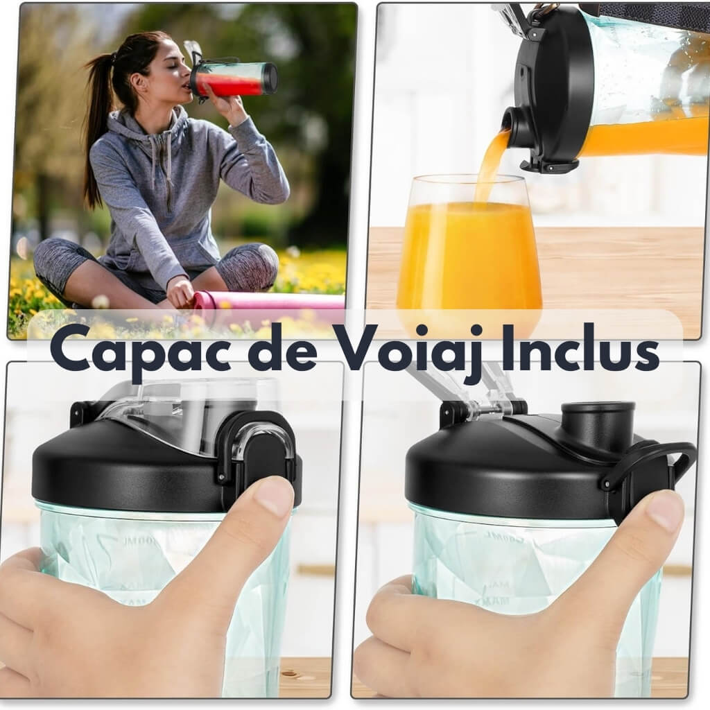 Blender Portabil Zetta Innovation® 540W, 600ml, USB-C, 4000mAh