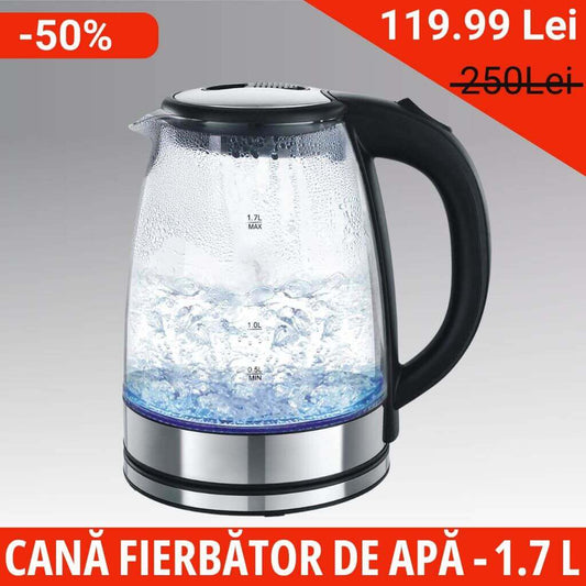 Cană Fierbător Royalty Line® 1.7 Litri, 2200W, Indicator LED