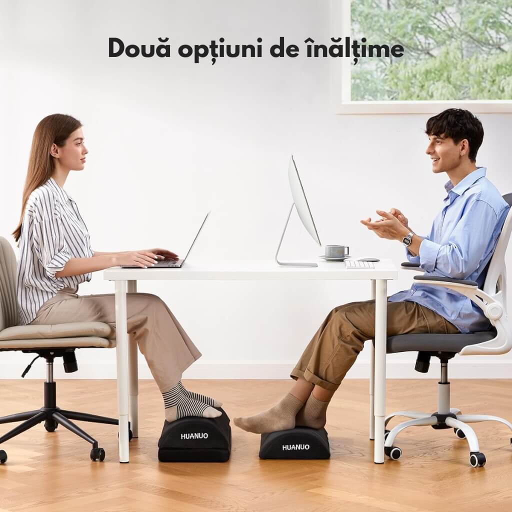 Suport ergonomic picioare birou, spuma cu memorie, 2 pozitii de inaltime