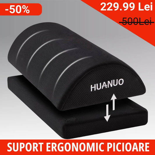 Suport ergonomic picioare birou, spuma cu memorie, 2 pozitii de inaltime