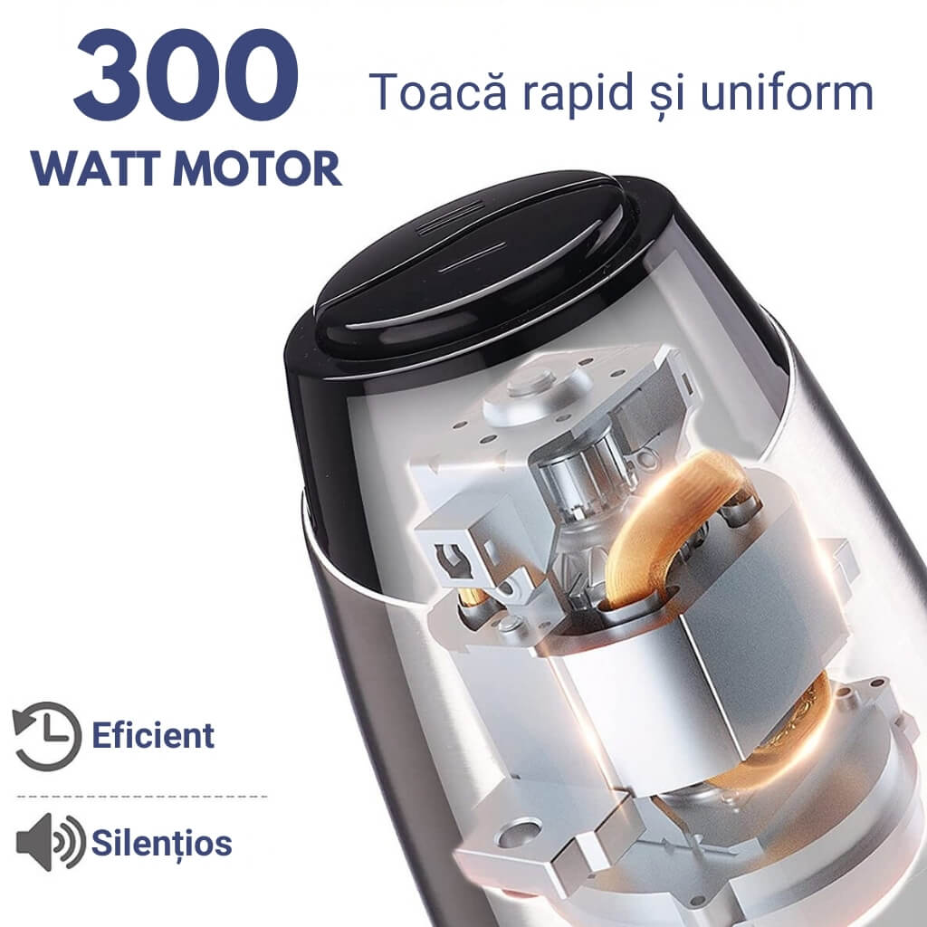 Tocător Electric Royalty Line® 300W, 1.8 Litri, 2 Viteze, Inox